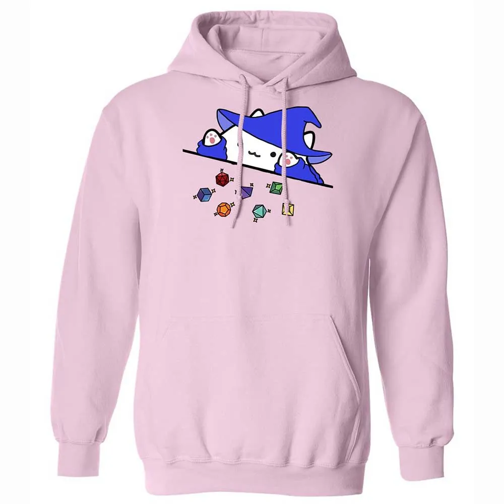Cat Throws Dices Classic Unisex Hoodie - Light Pink - 7