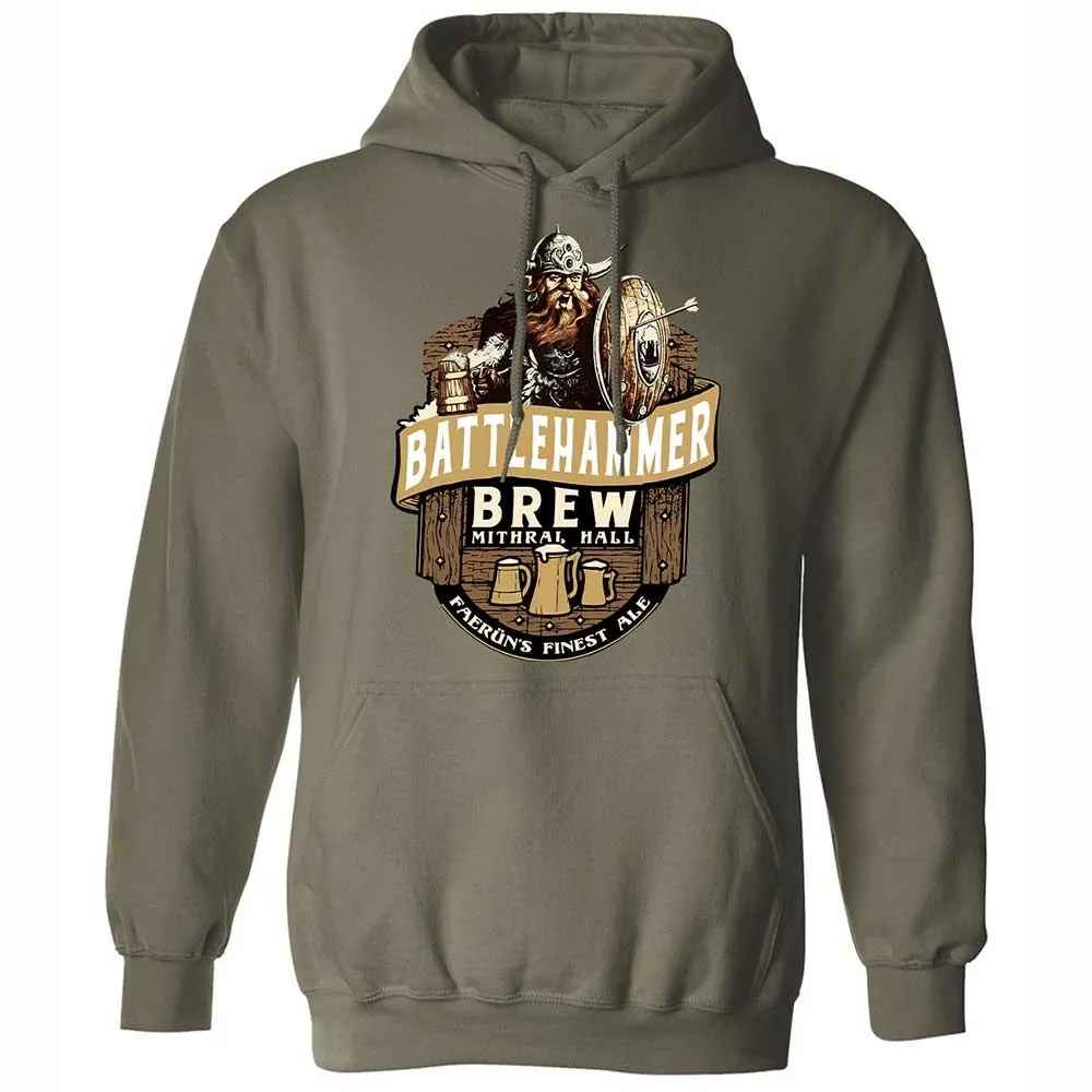 Battlehammer Brew Classic Unisex Hoodie - Military Green - 9