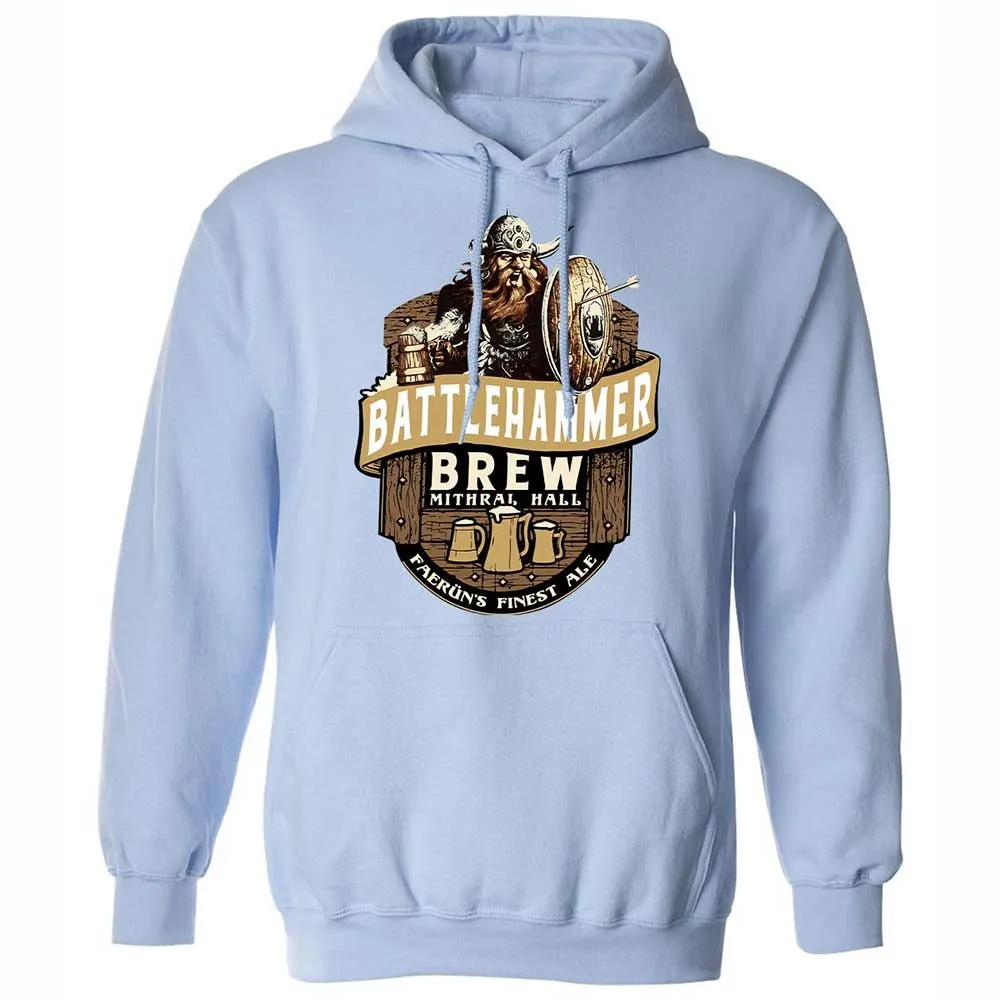 Battlehammer Brew Classic Unisex Hoodie - Light Blue - 17