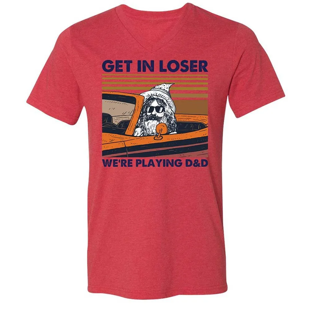 Get in Loser Unisex V-Neck T-Shirt - Heather Red - 6