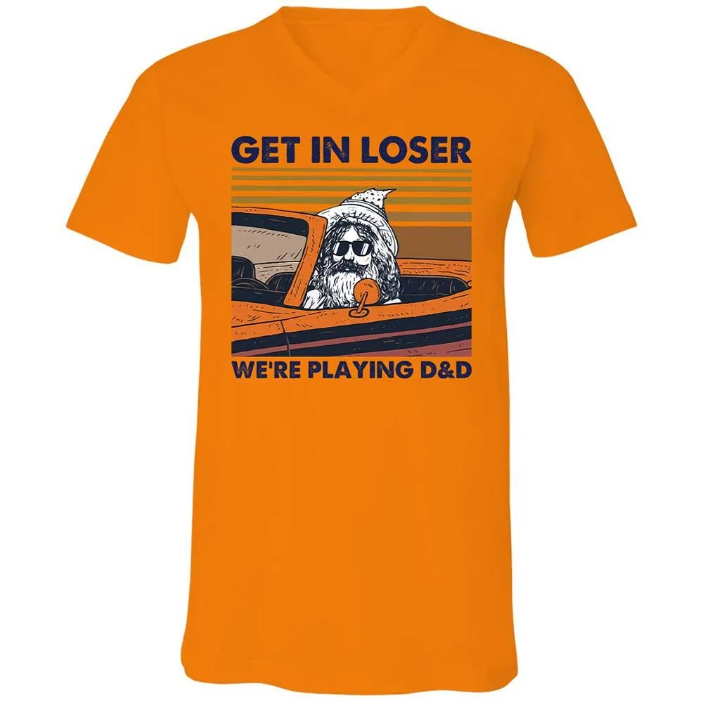 Get in Loser Unisex V-Neck T-Shirt - Orange - 7