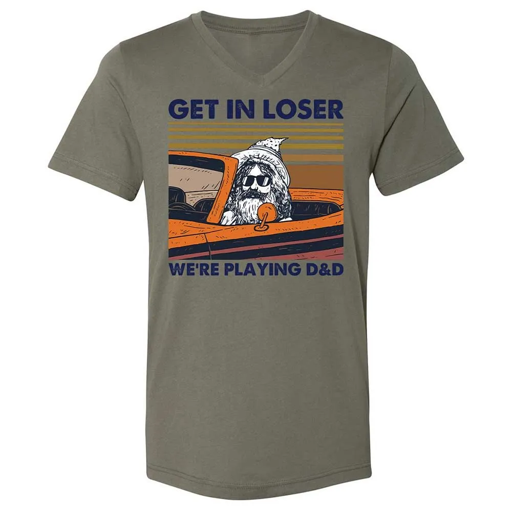Get in Loser Unisex V-Neck T-Shirt - Military Green - 15
