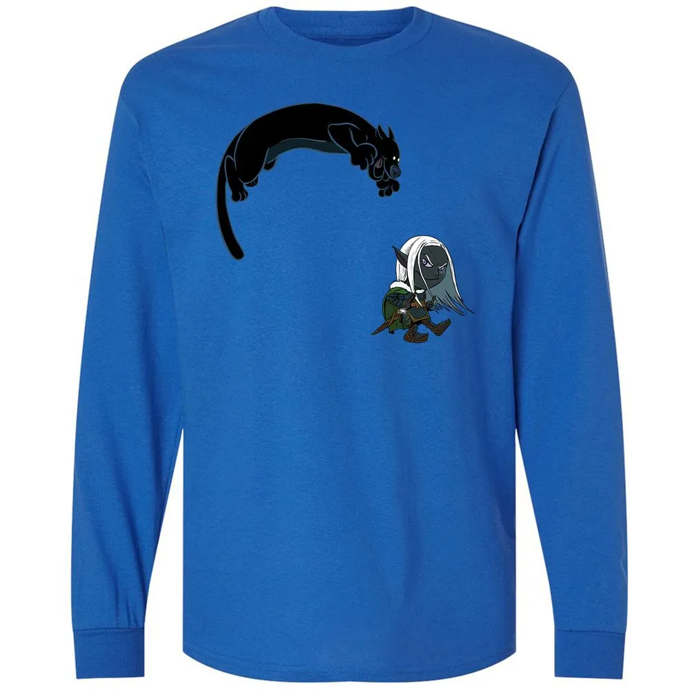 Drizzt and Guenhwyvar Long Sleeve T-Shirt - Royal - 7