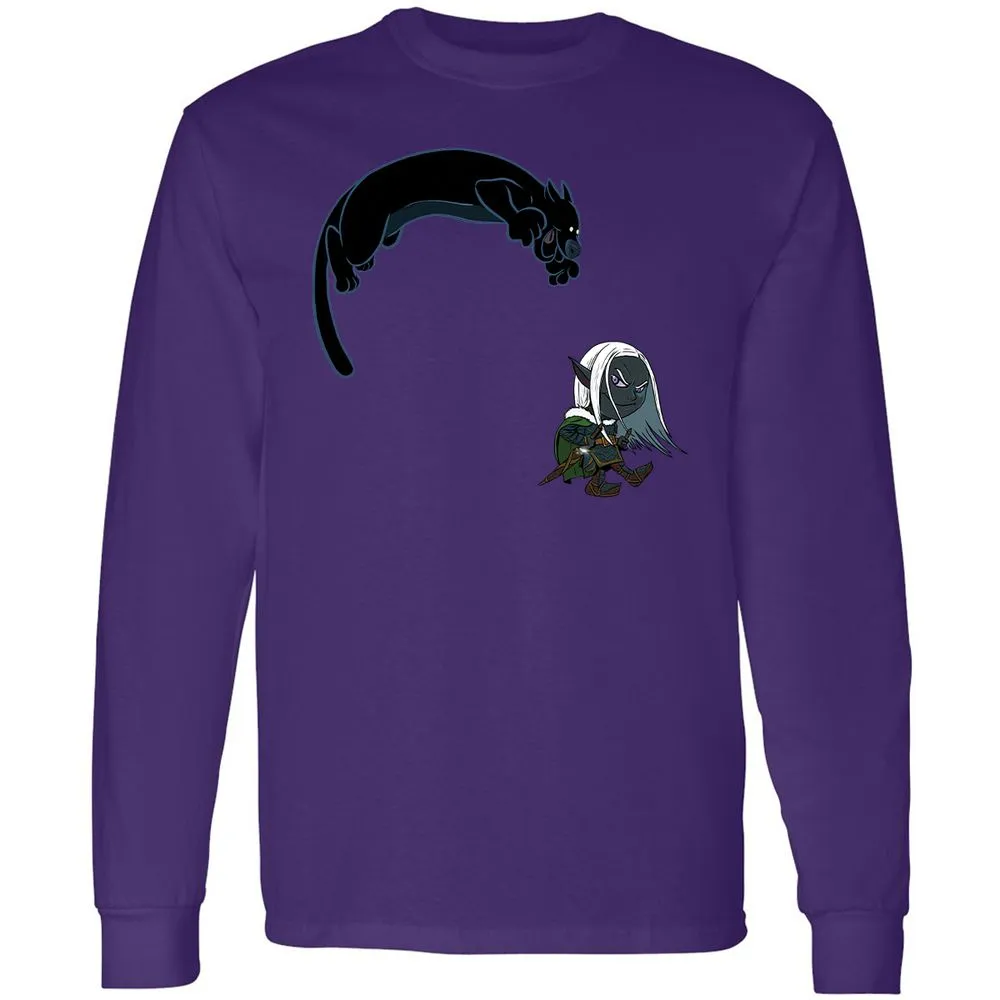 Drizzt and Guenhwyvar Long Sleeve T-Shirt - Purple - 9