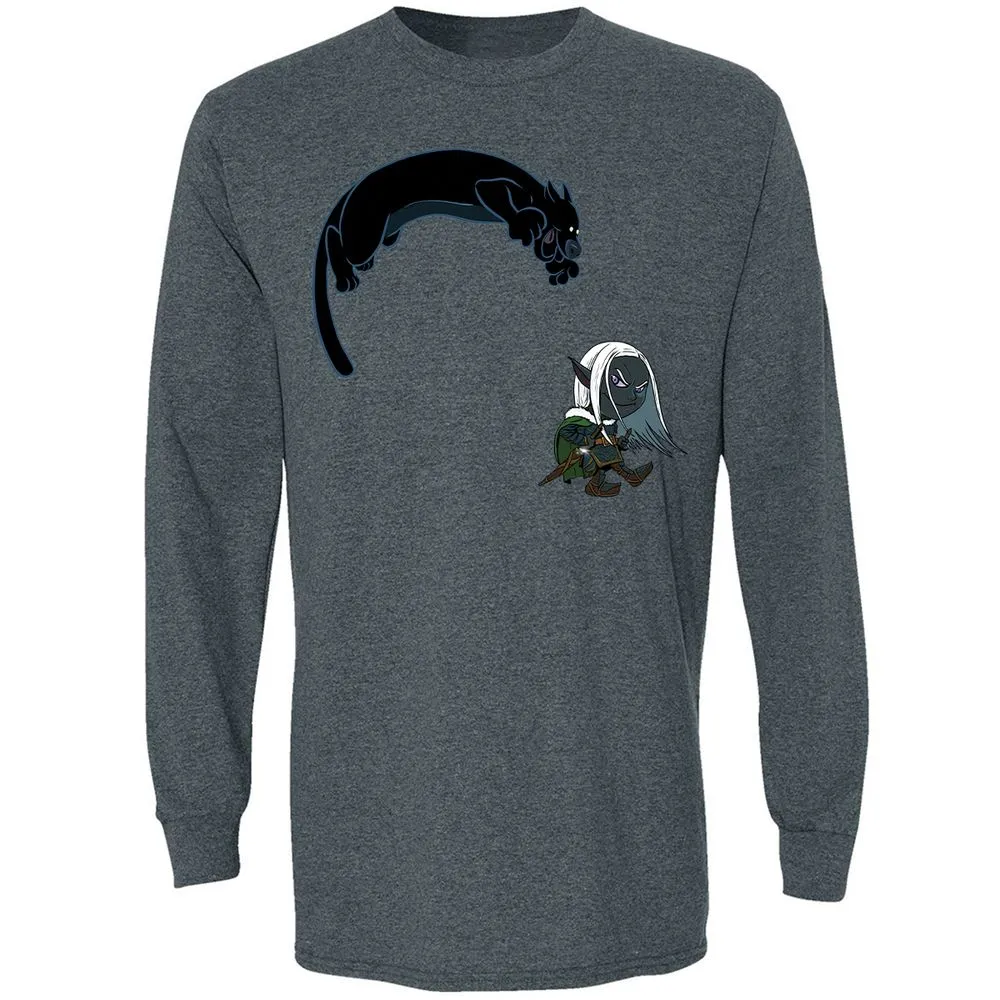 Drizzt and Guenhwyvar Long Sleeve T-Shirt - Dark Heather - 15