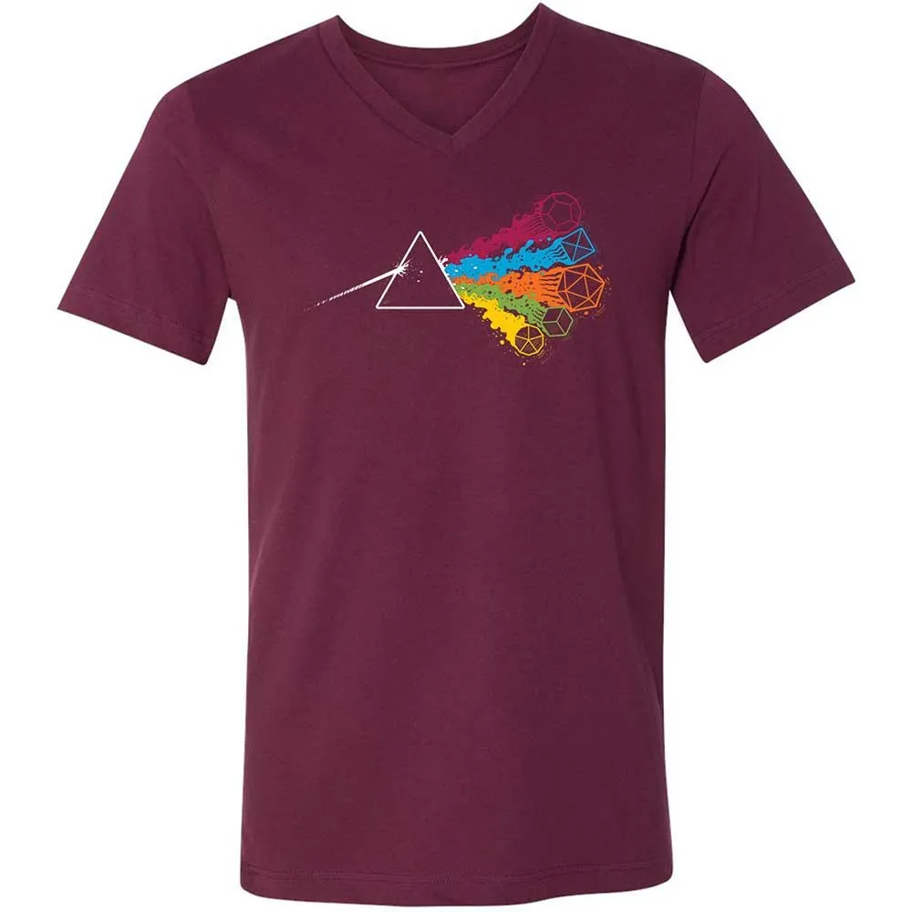 Dark Side Of The Dices Unisex V-Neck T-Shirt - Maroon - 8
