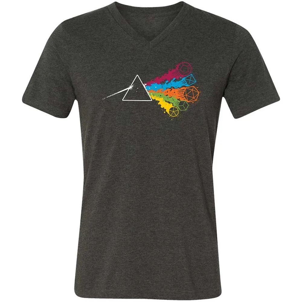 Dark Side Of The Dices Unisex V-Neck T-Shirt - Dark Grey Heather - 9