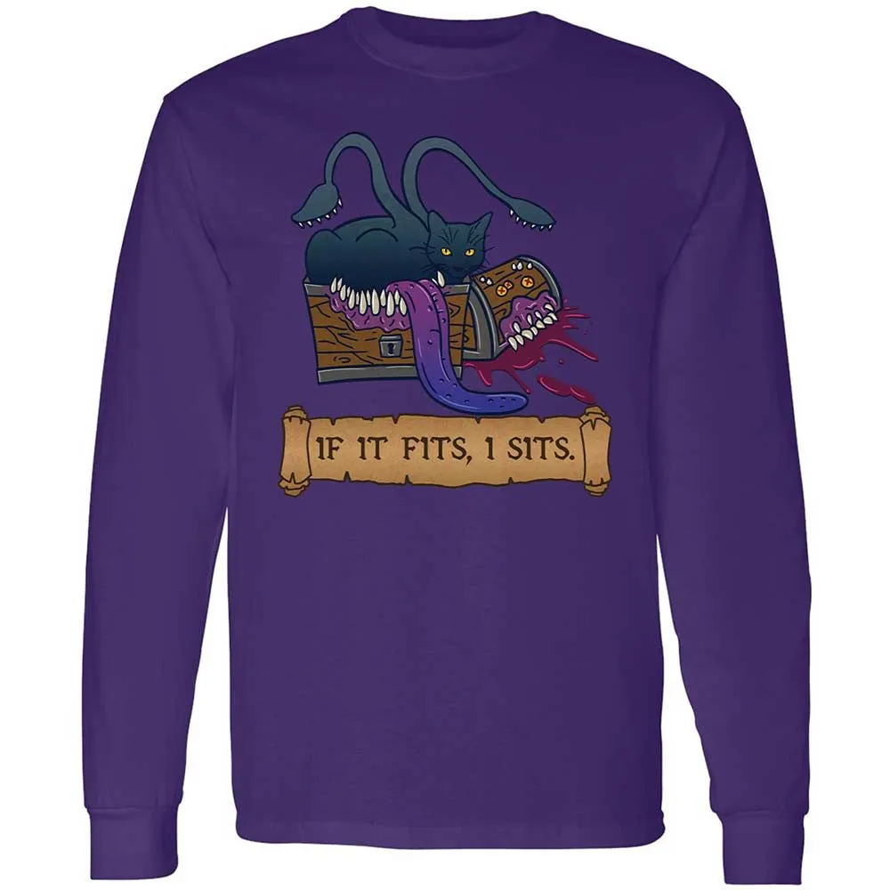 If It Fits I Sits Long Sleeve T-Shirt - Purple - 9