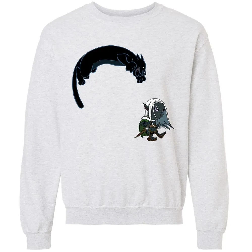 Drizzt and Guenhwyvar Classic Unisex Sweatshirt - Ash - 2