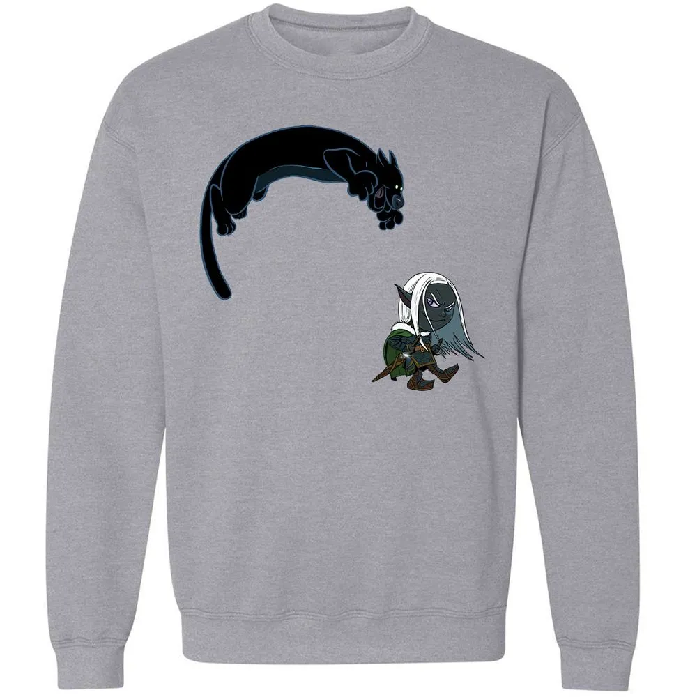 Drizzt and Guenhwyvar Classic Unisex Sweatshirt - Sport Grey - 3