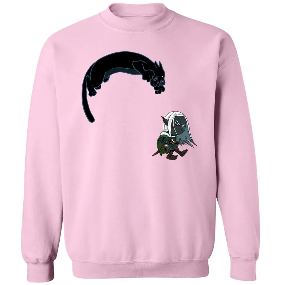 Drizzt and Guenhwyvar Classic Unisex Sweatshirt - Light Pink - 7