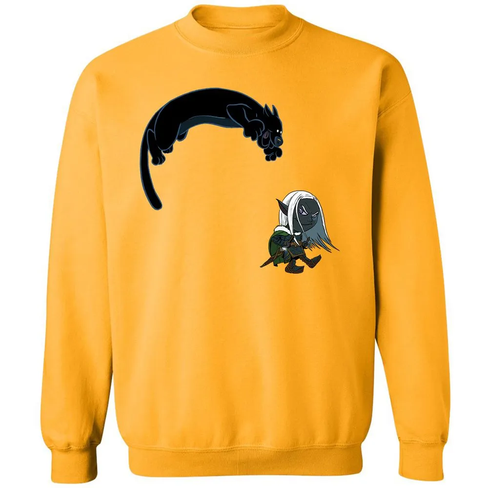 Drizzt and Guenhwyvar Classic Unisex Sweatshirt - Gold - 11