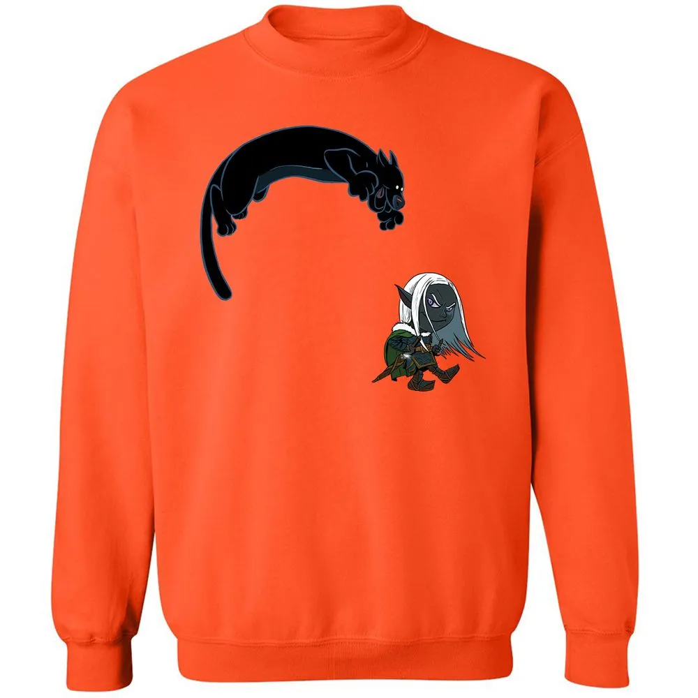Drizzt and Guenhwyvar Classic Unisex Sweatshirt - Orange - 12