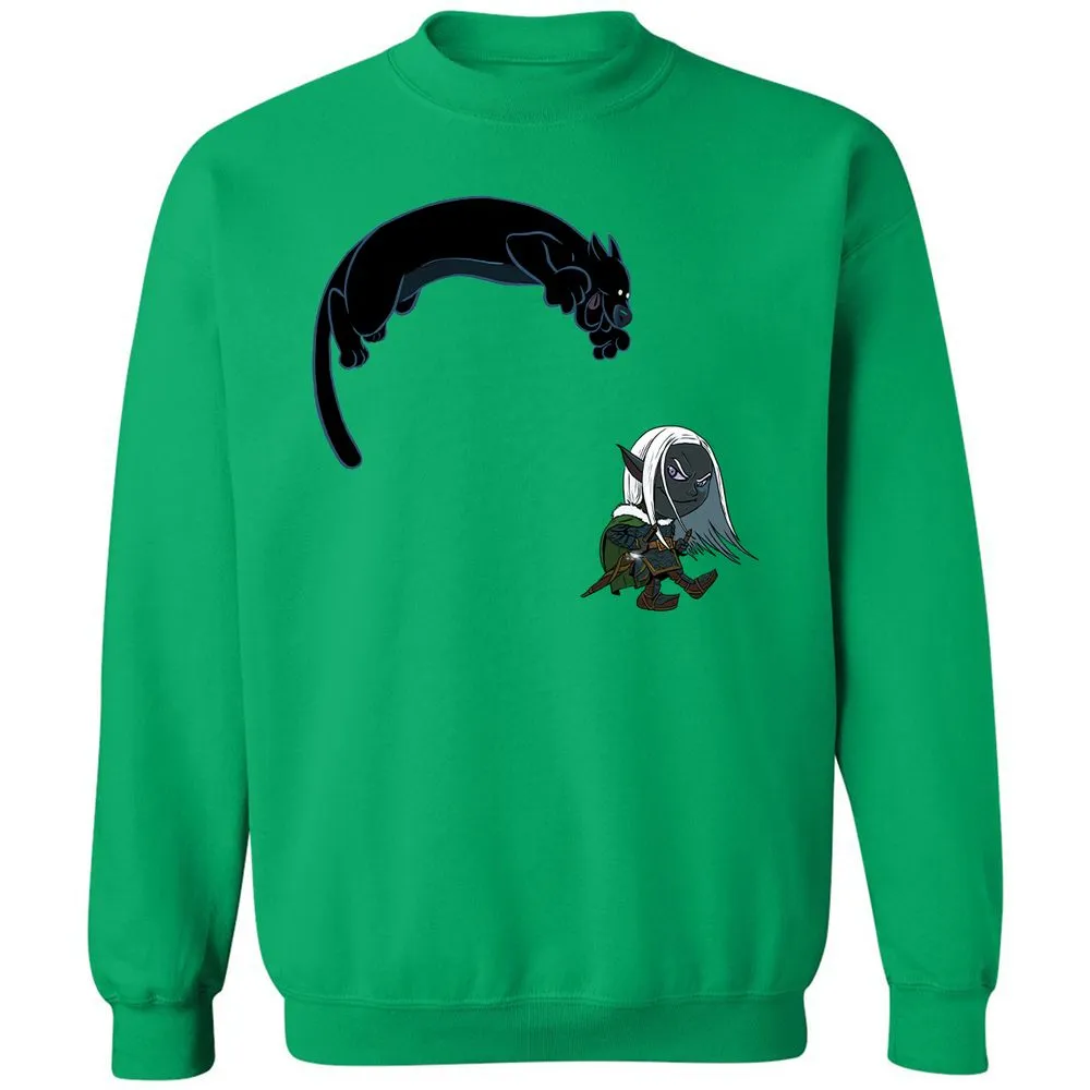 Drizzt and Guenhwyvar Classic Unisex Sweatshirt - Irish Green - 13