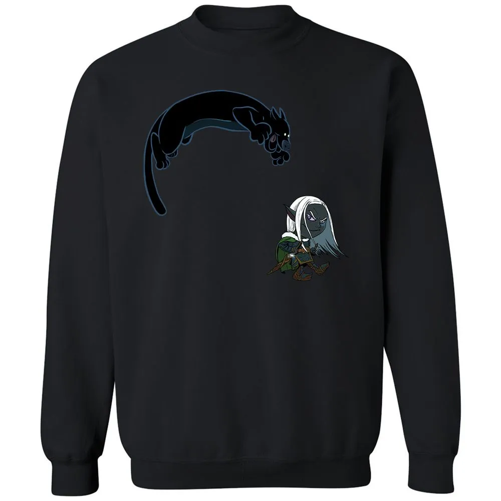 Drizzt and Guenhwyvar Classic Unisex Sweatshirt - Black - 14