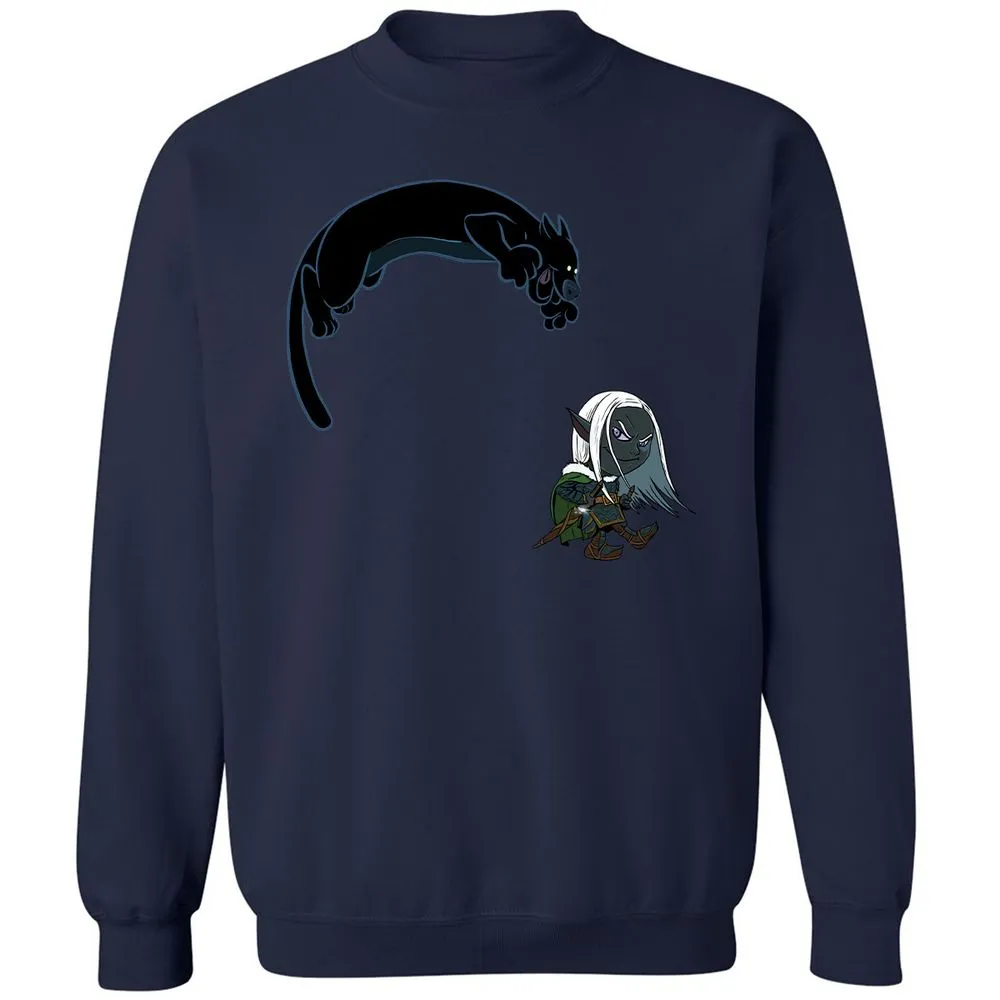 Drizzt and Guenhwyvar Classic Unisex Sweatshirt - Navy - 15