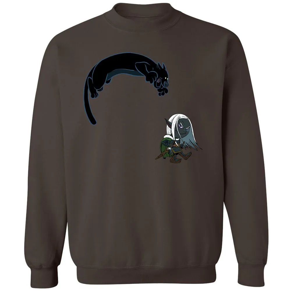 Drizzt and Guenhwyvar Classic Unisex Sweatshirt - Dark Chocolate - 16