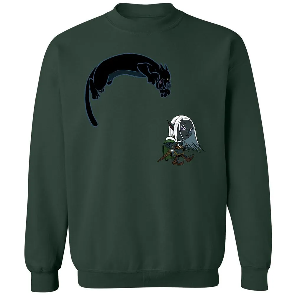 Drizzt and Guenhwyvar Classic Unisex Sweatshirt - Forest Green - 17