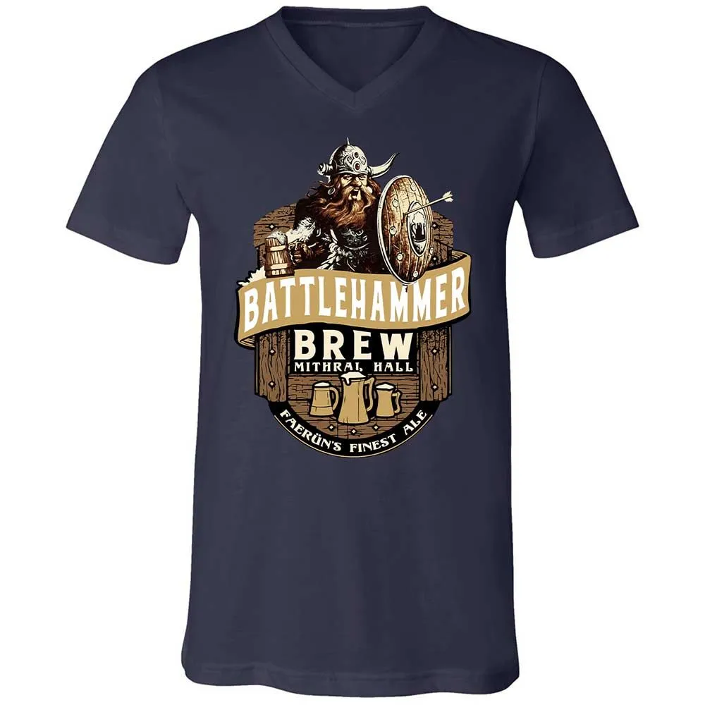 Battlehammer Brew Unisex V-Neck T-Shirt - Navy - 2