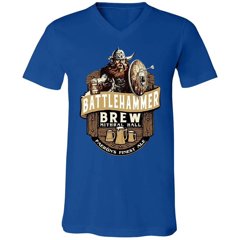 Battlehammer Brew Unisex V-Neck T-Shirt - True Royal - 4