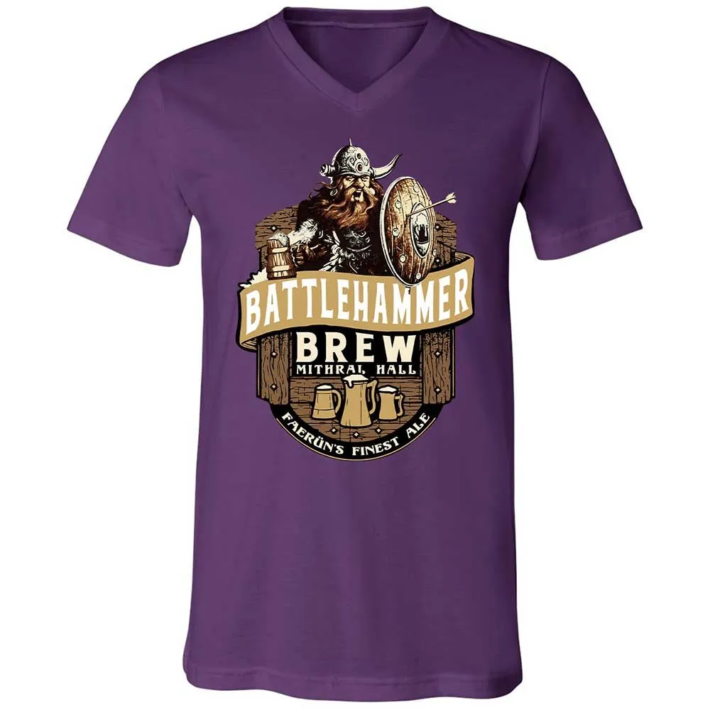 Battlehammer Brew Unisex V-Neck T-Shirt - Team Purple - 10