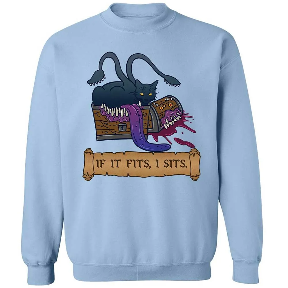 If It Fits I Sits Classic Unisex Sweatshirt - Light Blue - 4