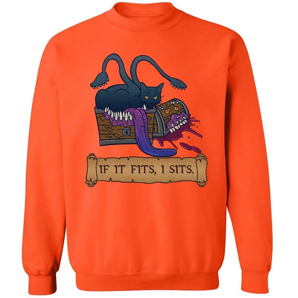 If It Fits I Sits Classic Unisex Sweatshirt - Orange - 12