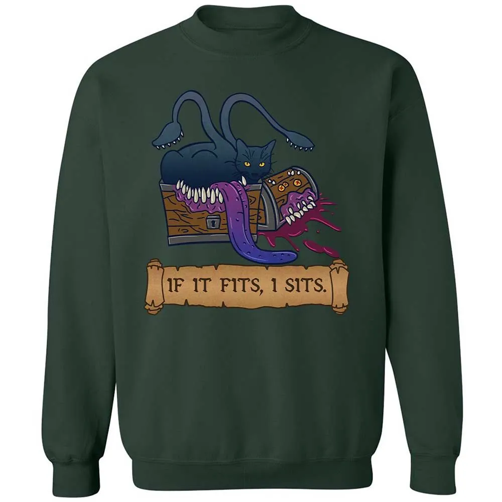 If It Fits I Sits Classic Unisex Sweatshirt - Forest Green - 17