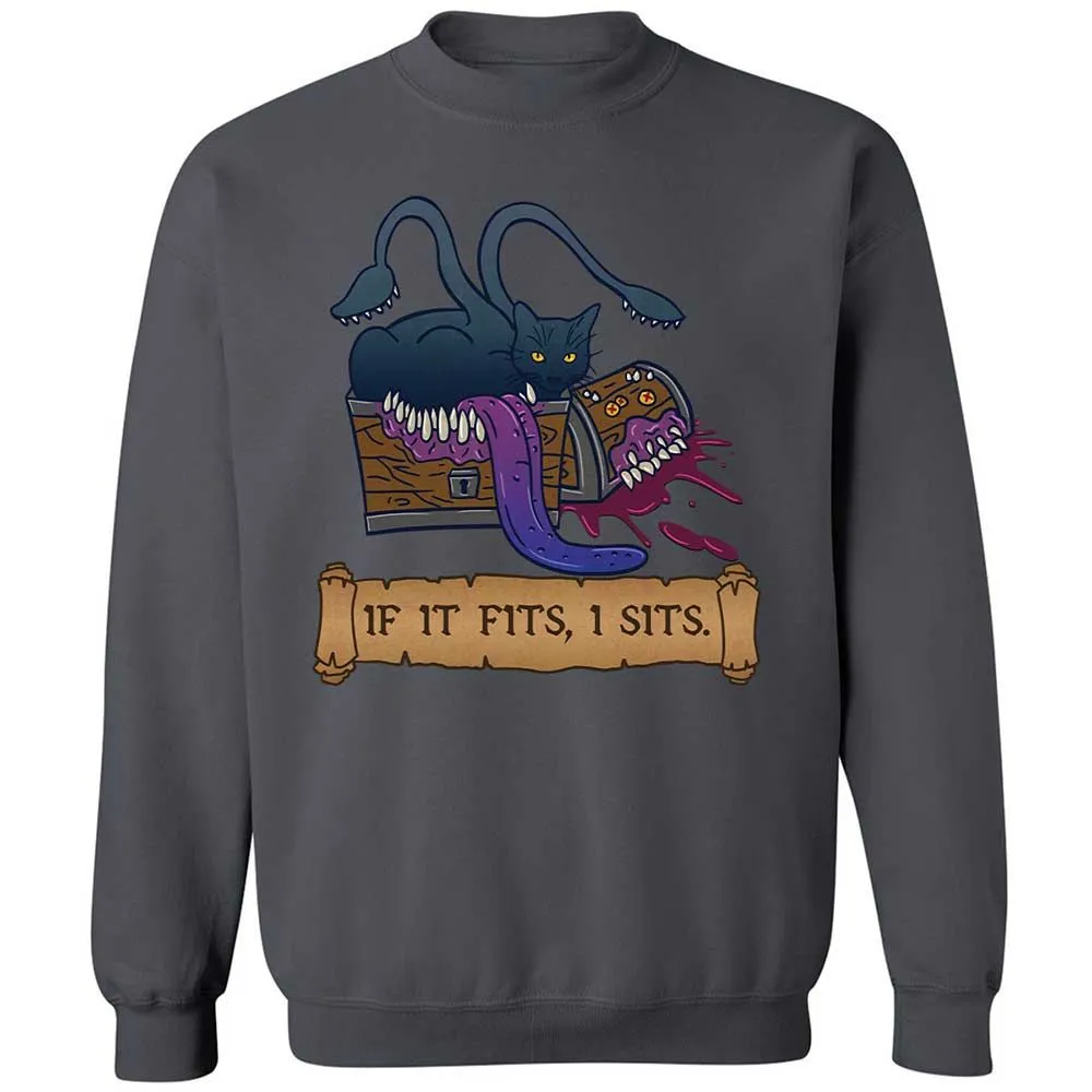 If It Fits I Sits Classic Unisex Sweatshirt - Charcoal - 18