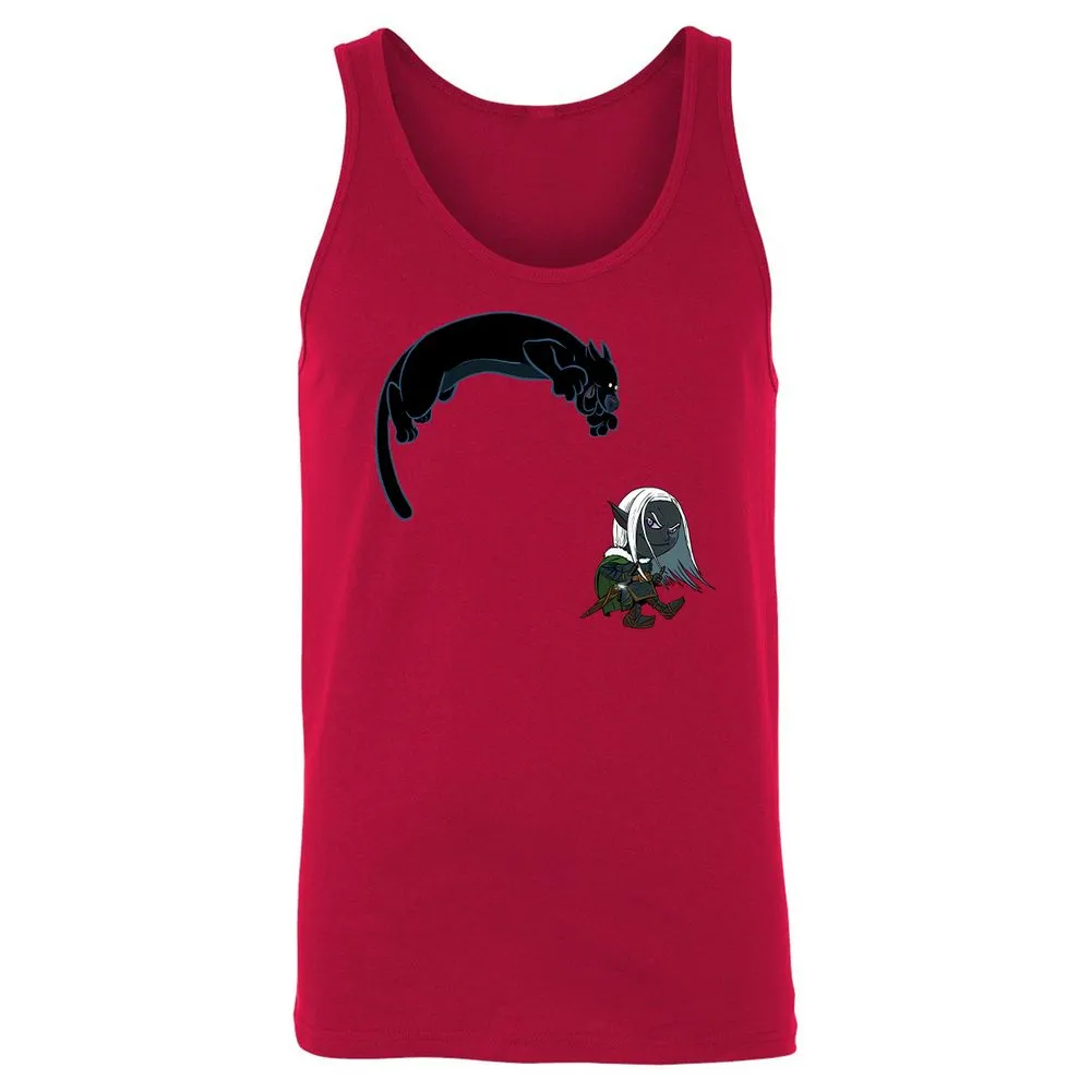 Drizzt and Guenhwyvar Unisex Jersey Tank - Red - 3