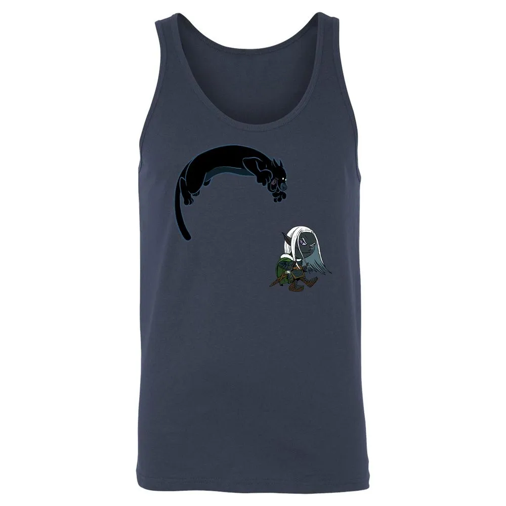 Drizzt and Guenhwyvar Unisex Jersey Tank - Navy - 8