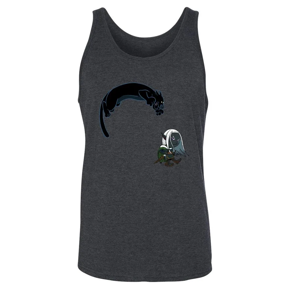 Drizzt and Guenhwyvar Unisex Jersey Tank - Dark Grey Heather - 10