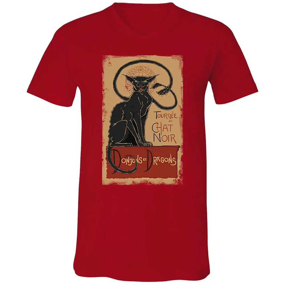 Tournee Du Chat Noir Unisex V-Neck T-Shirt - Red - 6