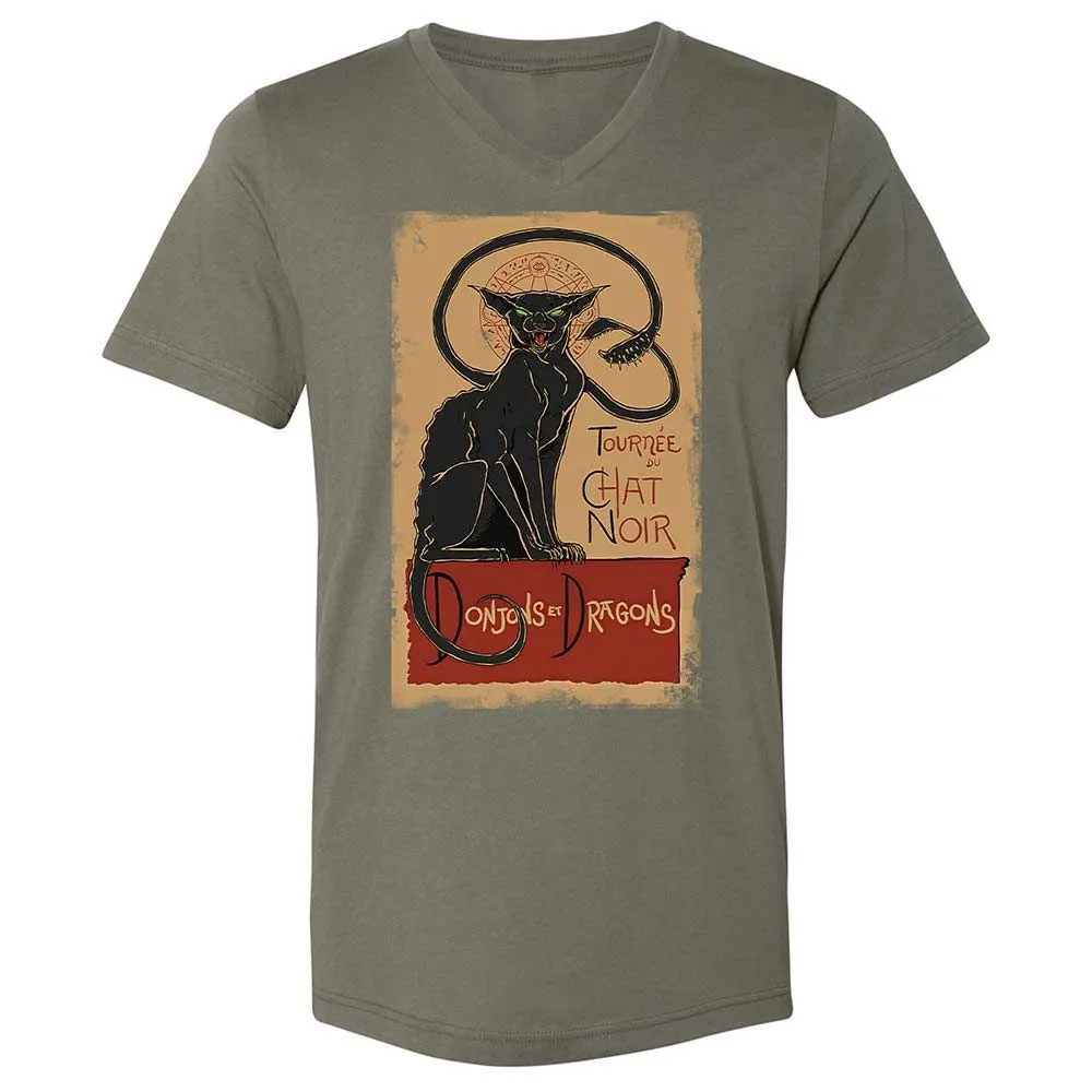 Tournee Du Chat Noir Unisex V-Neck T-Shirt - Military Green - 11