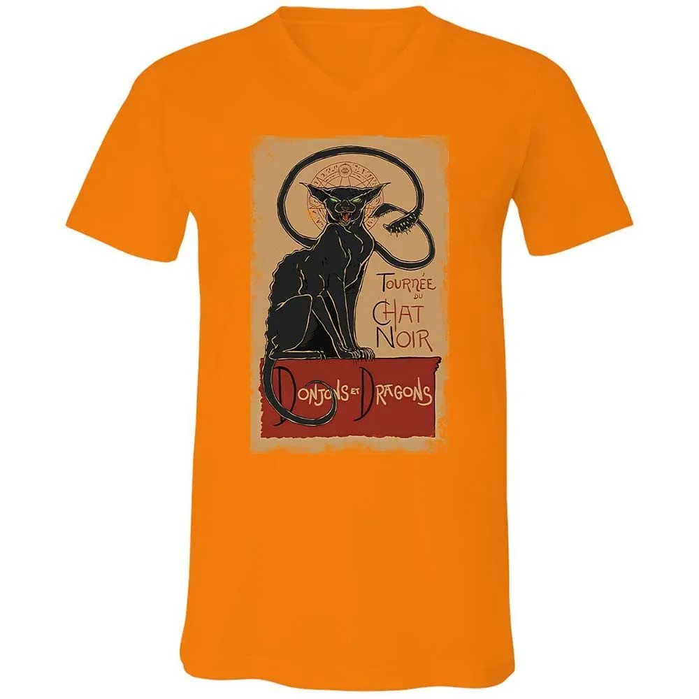 Tournee Du Chat Noir Unisex V-Neck T-Shirt - Orange - 12