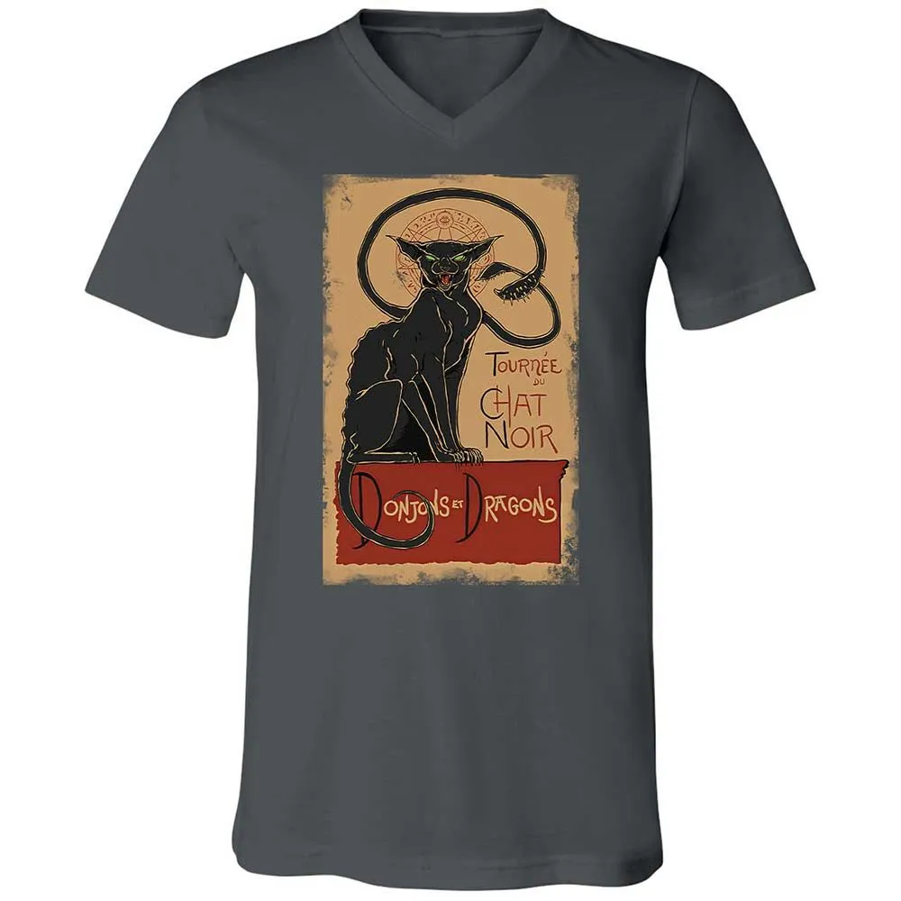 Tournee Du Chat Noir Unisex V-Neck T-Shirt - Asphalt - 13