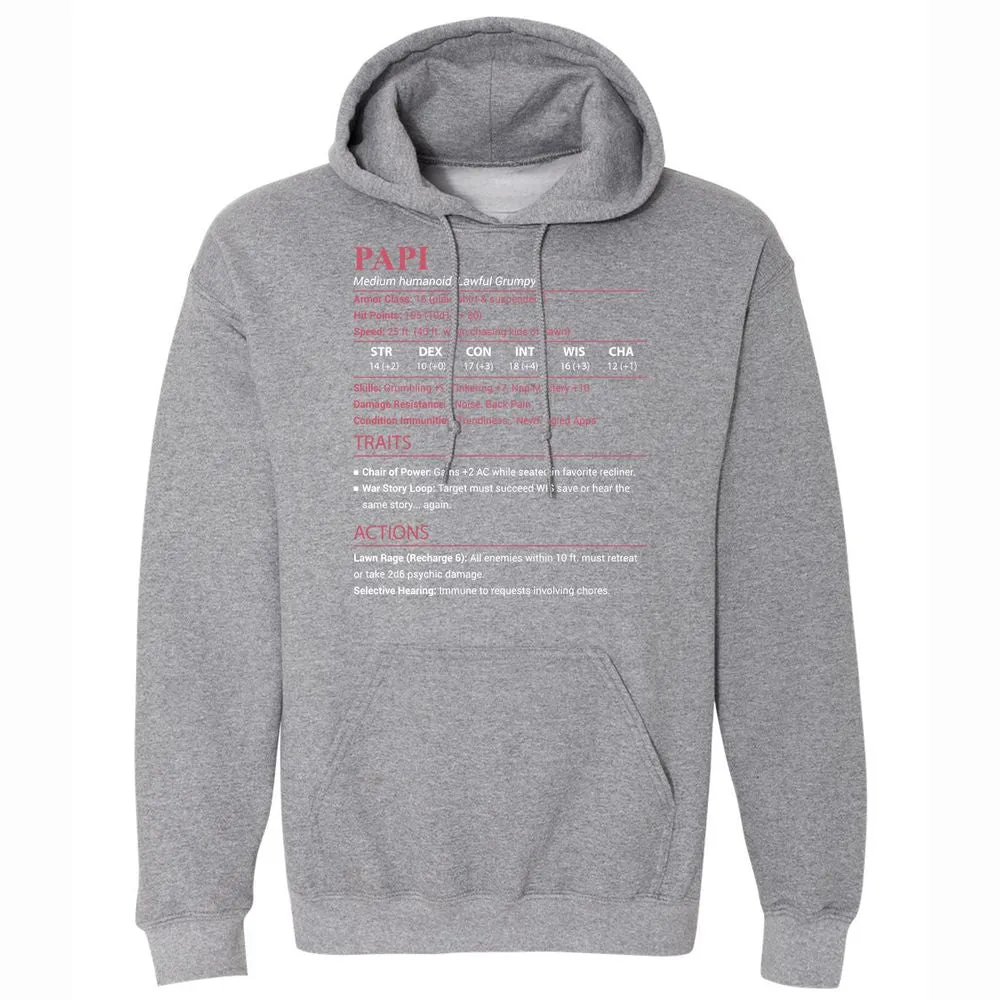 Papi Stats Classic Unisex Hoodie - Graphite Heather - 4