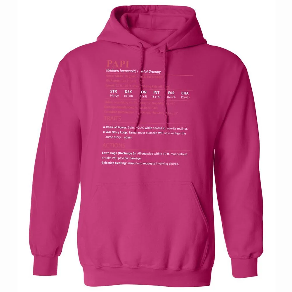 Papi Stats Classic Unisex Hoodie - Heliconia - 14