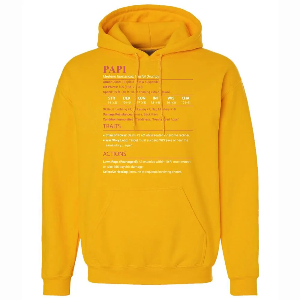 Papi Stats Classic Unisex Hoodie - Gold - 15