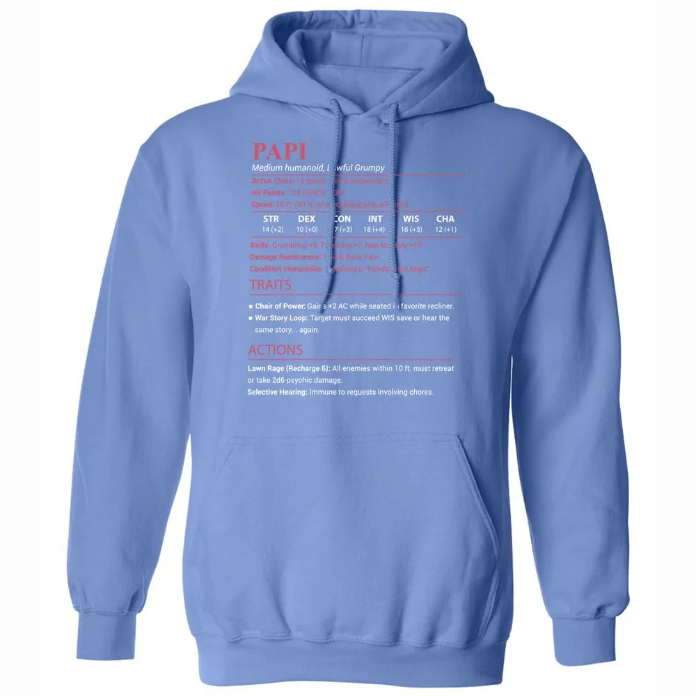 Papi Stats Classic Unisex Hoodie - Carolina Blue - 16