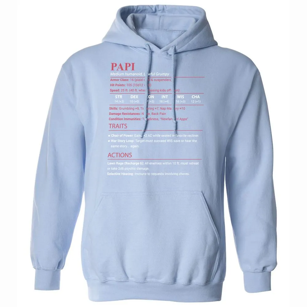 Papi Stats Classic Unisex Hoodie - Light Blue - 17