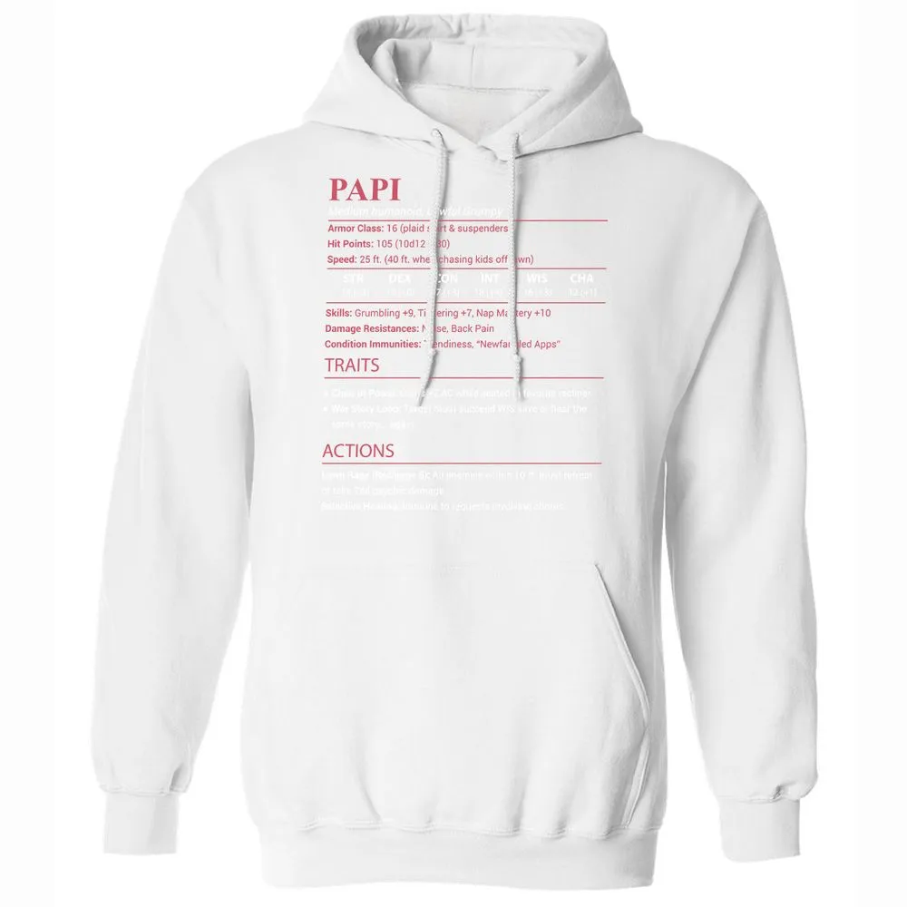 Papi Stats Classic Unisex Hoodie - White - 20