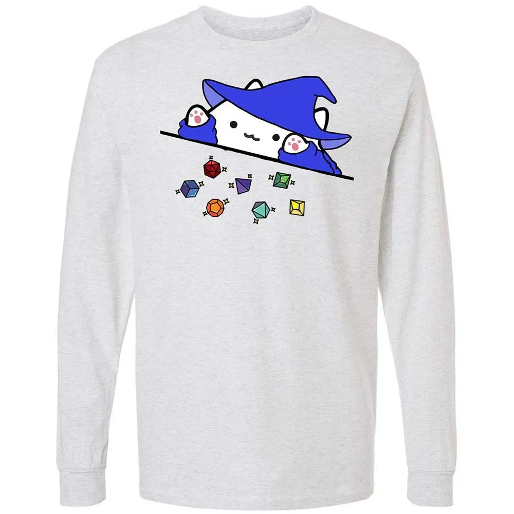 Cat Throws Dices Long Sleeve T-Shirt - Ash - 2