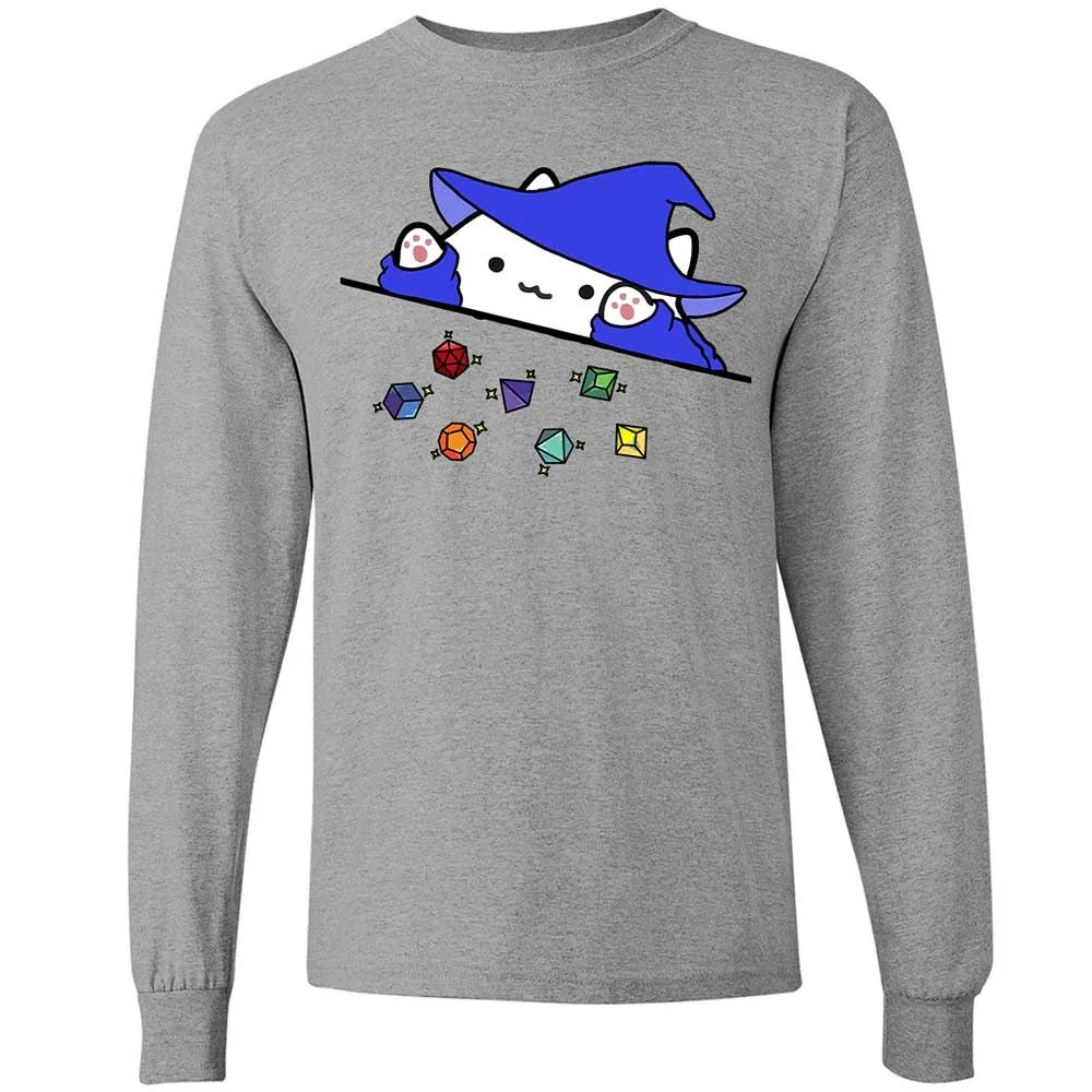 Cat Throws Dices Long Sleeve T-Shirt - Sport Grey - 3