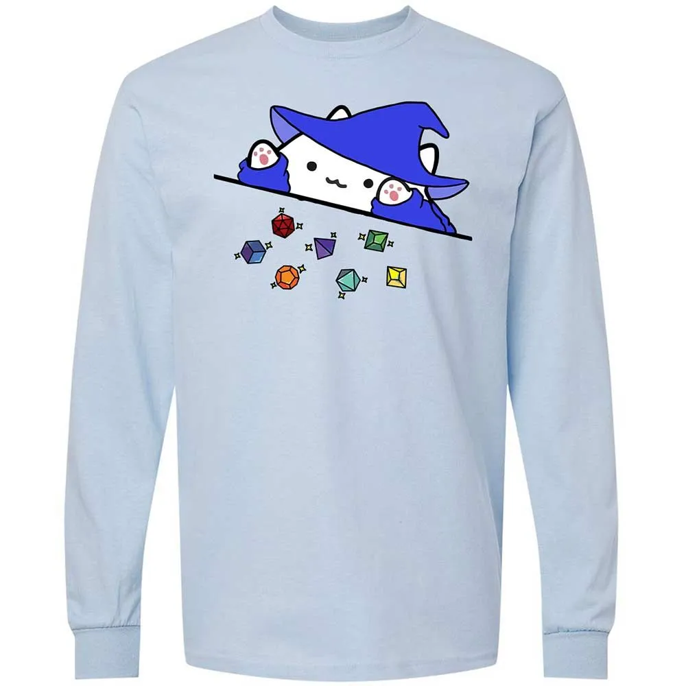 Cat Throws Dices Long Sleeve T-Shirt - Light Blue - 4