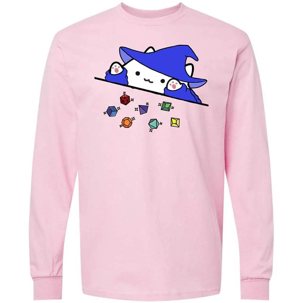 Cat Throws Dices Long Sleeve T-Shirt - Light Pink - 6