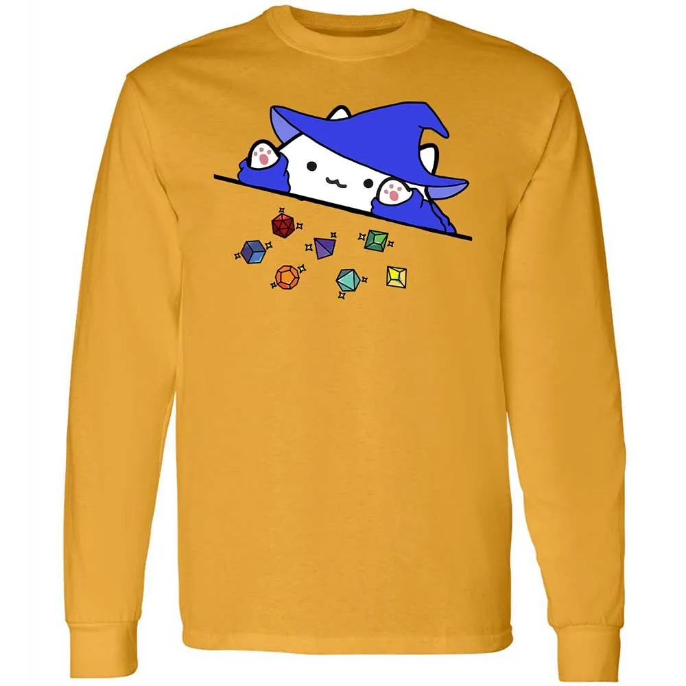 Cat Throws Dices Long Sleeve T-Shirt - Gold - 10