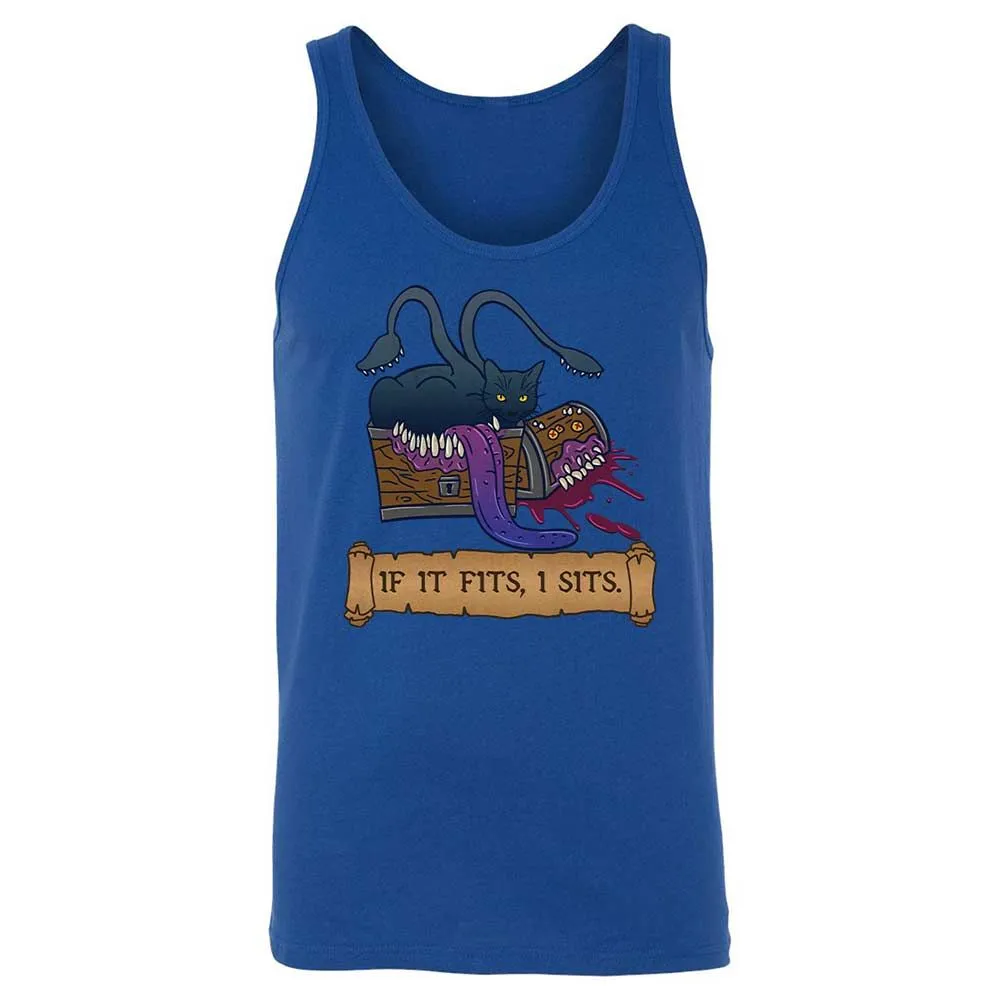 If It Fits I Sits Unisex Jersey Tank - True Royal - 4