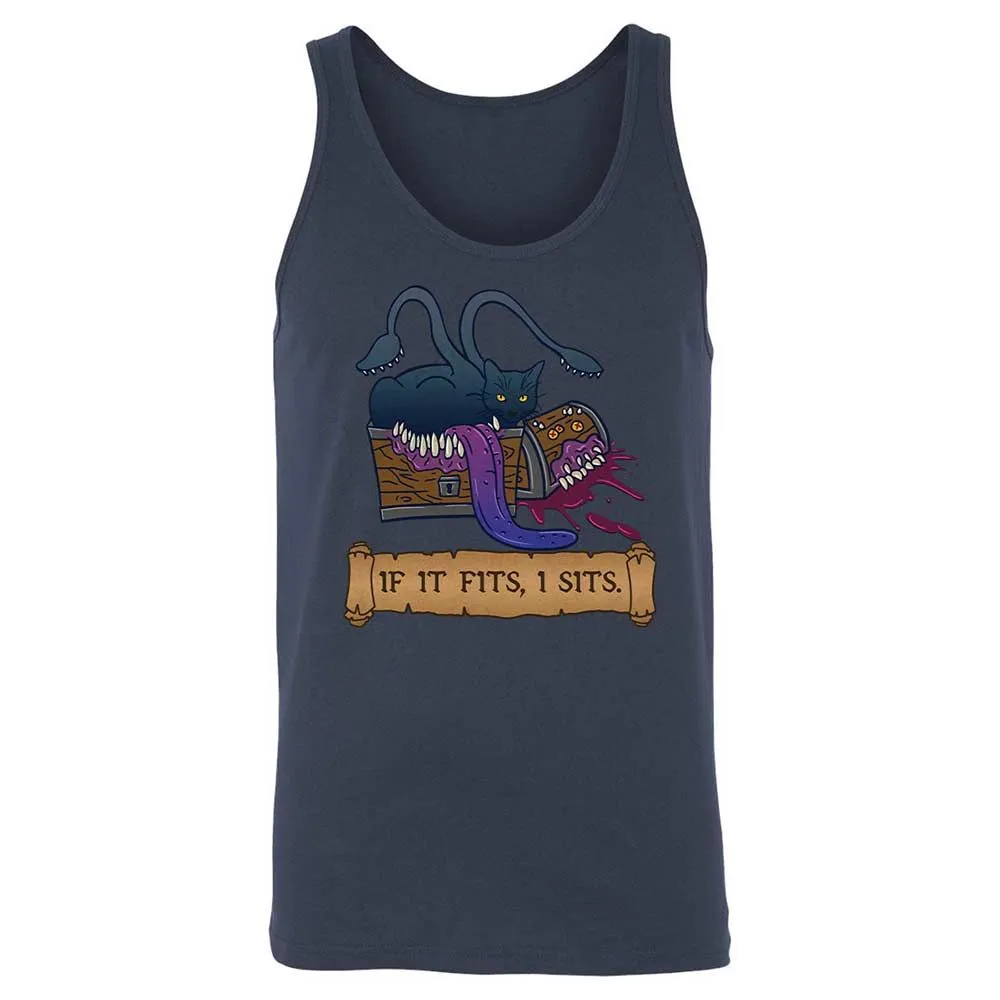 If It Fits I Sits Unisex Jersey Tank - Navy - 8
