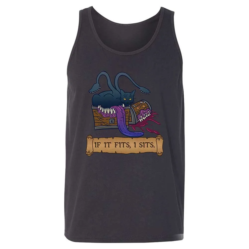 If It Fits I Sits Unisex Jersey Tank - Dark Grey - 9